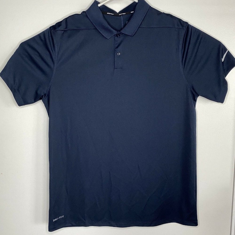 Nike Golf Mens Large Dri-Fit Polo Navy Blue 2
